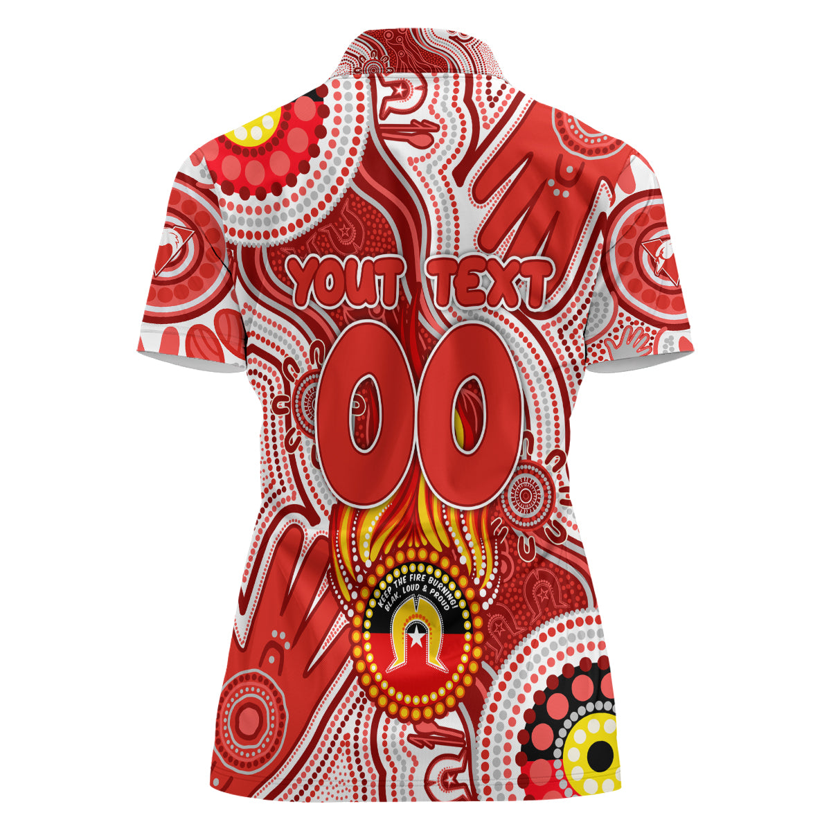 Personalised NAIDOC Week 2024 Sydney Swans Women Polo Shirt Australian Aboriginal Hand Painting