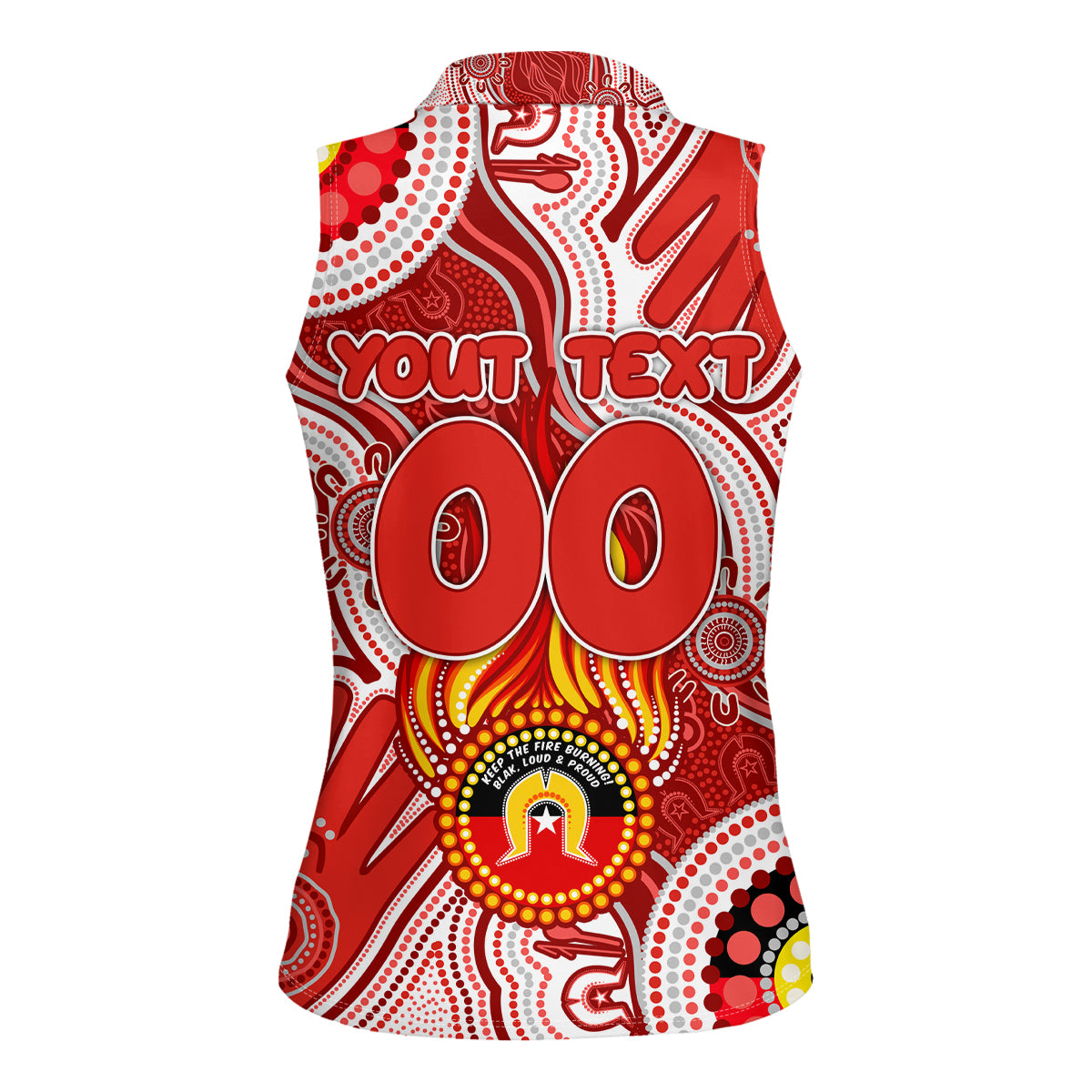 Personalised NAIDOC Week 2024 Sydney Swans Women Sleeveless Polo Shirt Australian Aboriginal Hand Painting