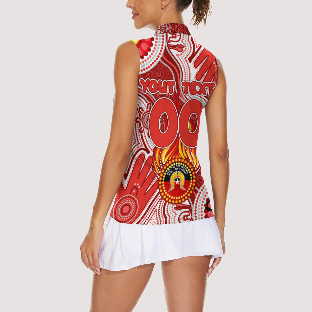 Personalised NAIDOC Week 2024 Sydney Swans Women Sleeveless Polo Shirt Australian Aboriginal Hand Painting