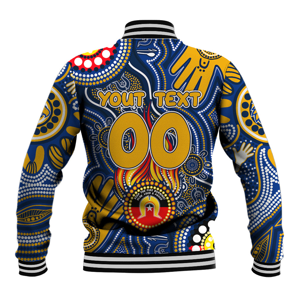 Personalised NAIDOC Week 2024 West Coast Eagles Baseball Jacket Australian Aboriginal Hand Painting