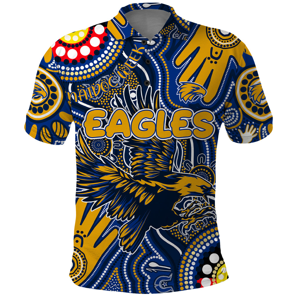 Personalised NAIDOC Week 2024 West Coast Eagles Polo Shirt Australian Aboriginal Hand Painting