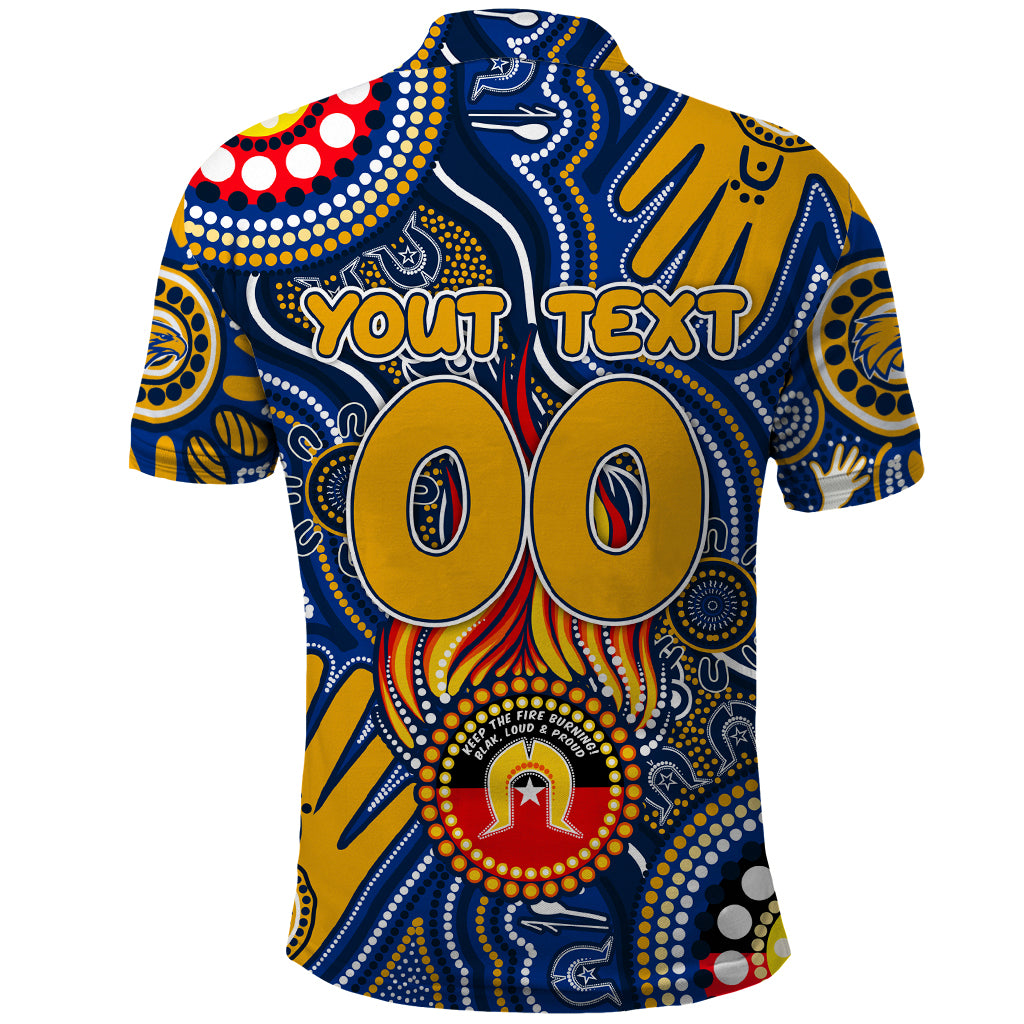 Personalised NAIDOC Week 2024 West Coast Eagles Polo Shirt Australian Aboriginal Hand Painting