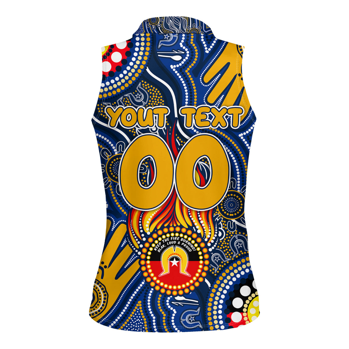 Personalised NAIDOC Week 2024 West Coast Eagles Women Sleeveless Polo Shirt Australian Aboriginal Hand Painting