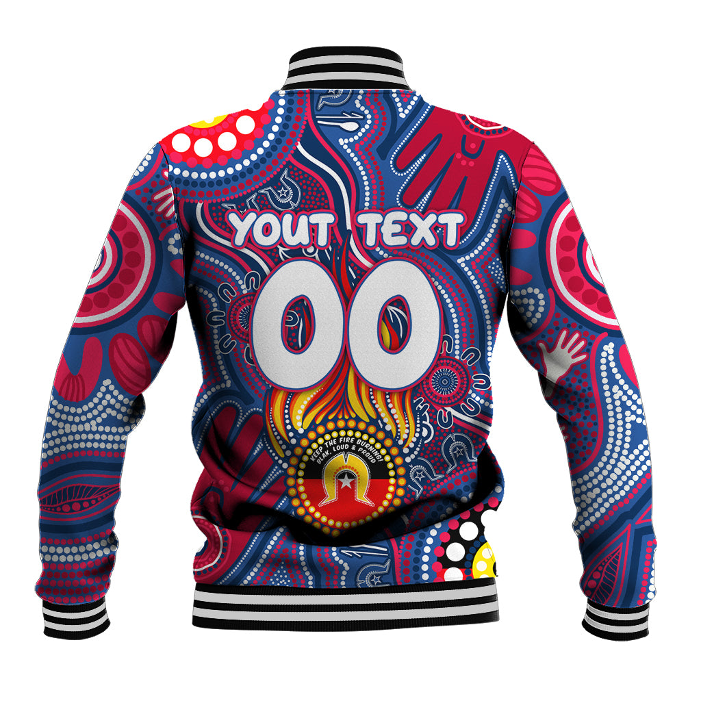 Personalised NAIDOC Week 2024 Western Bulldogs Baseball Jacket Australian Aboriginal Hand Painting