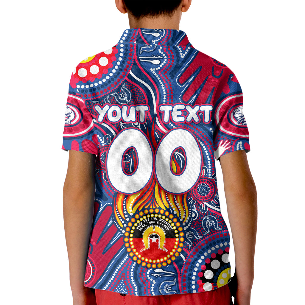 Personalised NAIDOC Week 2024 Western Bulldogs Kid Polo Shirt Australian Aboriginal Hand Painting