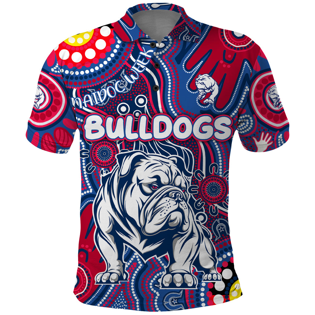 Personalised NAIDOC Week 2024 Western Bulldogs Polo Shirt Australian Aboriginal Hand Painting