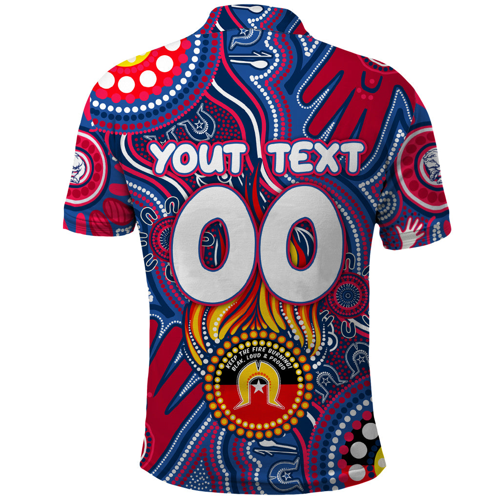 Personalised NAIDOC Week 2024 Western Bulldogs Polo Shirt Australian Aboriginal Hand Painting