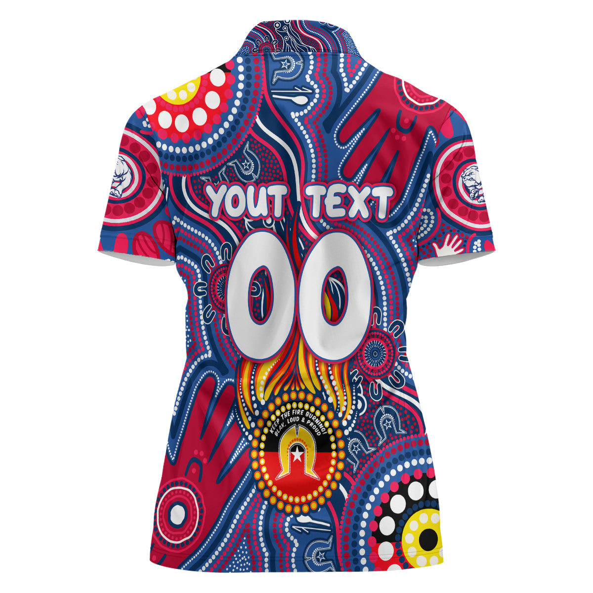 Personalised NAIDOC Week 2024 Western Bulldogs Women Polo Shirt Australian Aboriginal Hand Painting