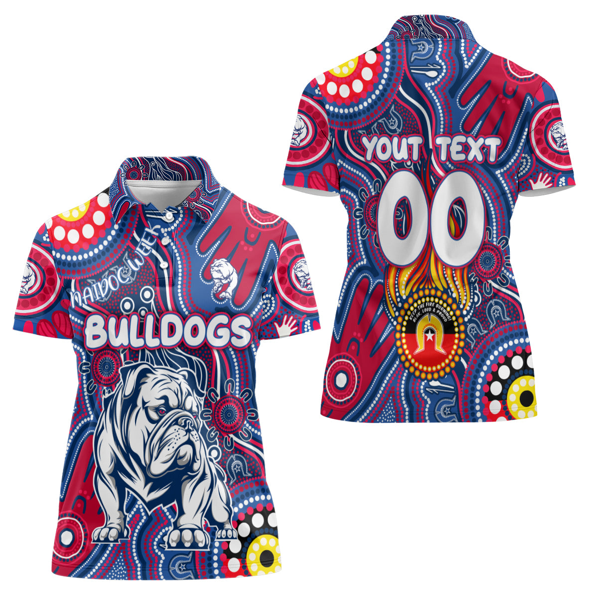 Personalised NAIDOC Week 2024 Western Bulldogs Women Polo Shirt Australian Aboriginal Hand Painting