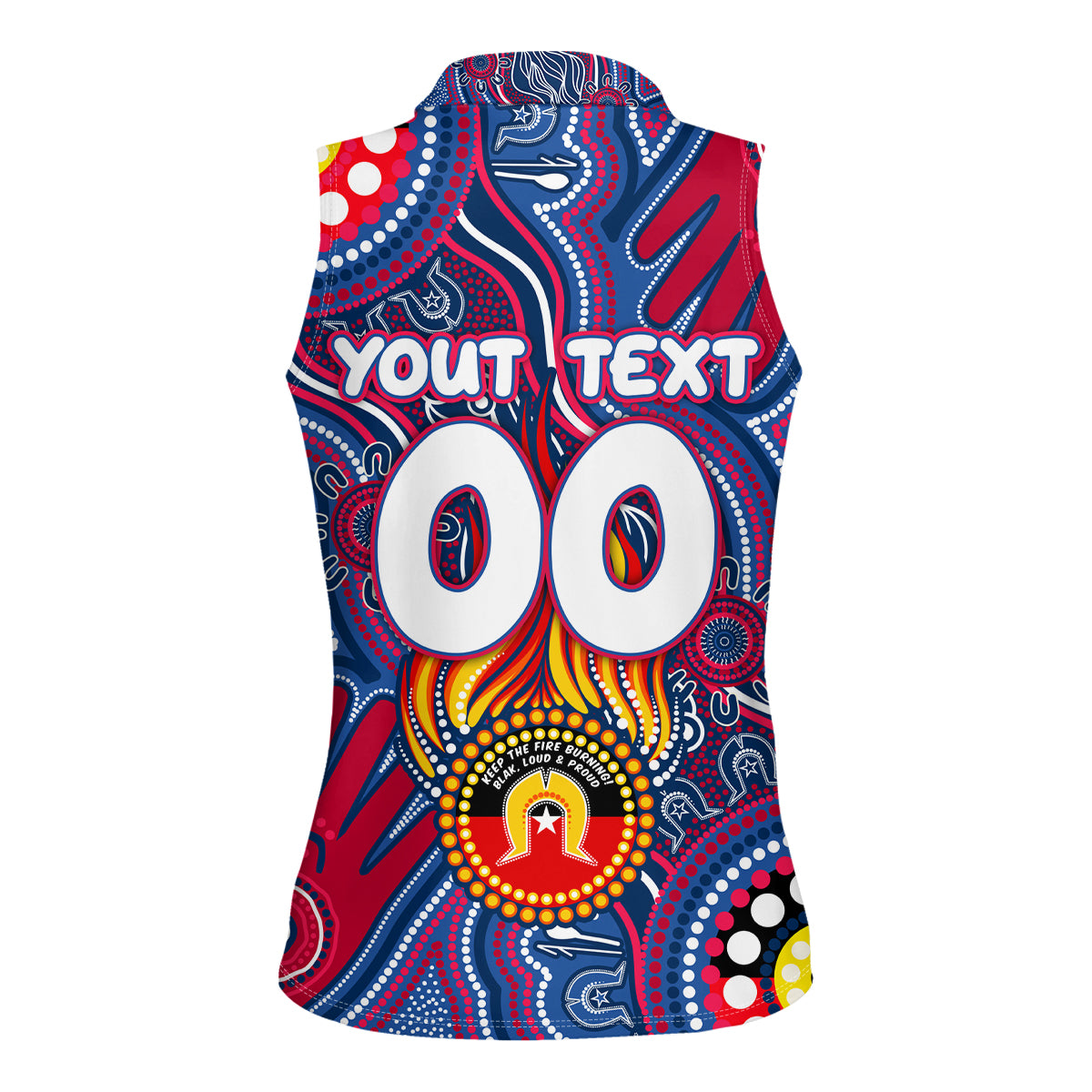 Personalised NAIDOC Week 2024 Western Bulldogs Women Sleeveless Polo Shirt Australian Aboriginal Hand Painting