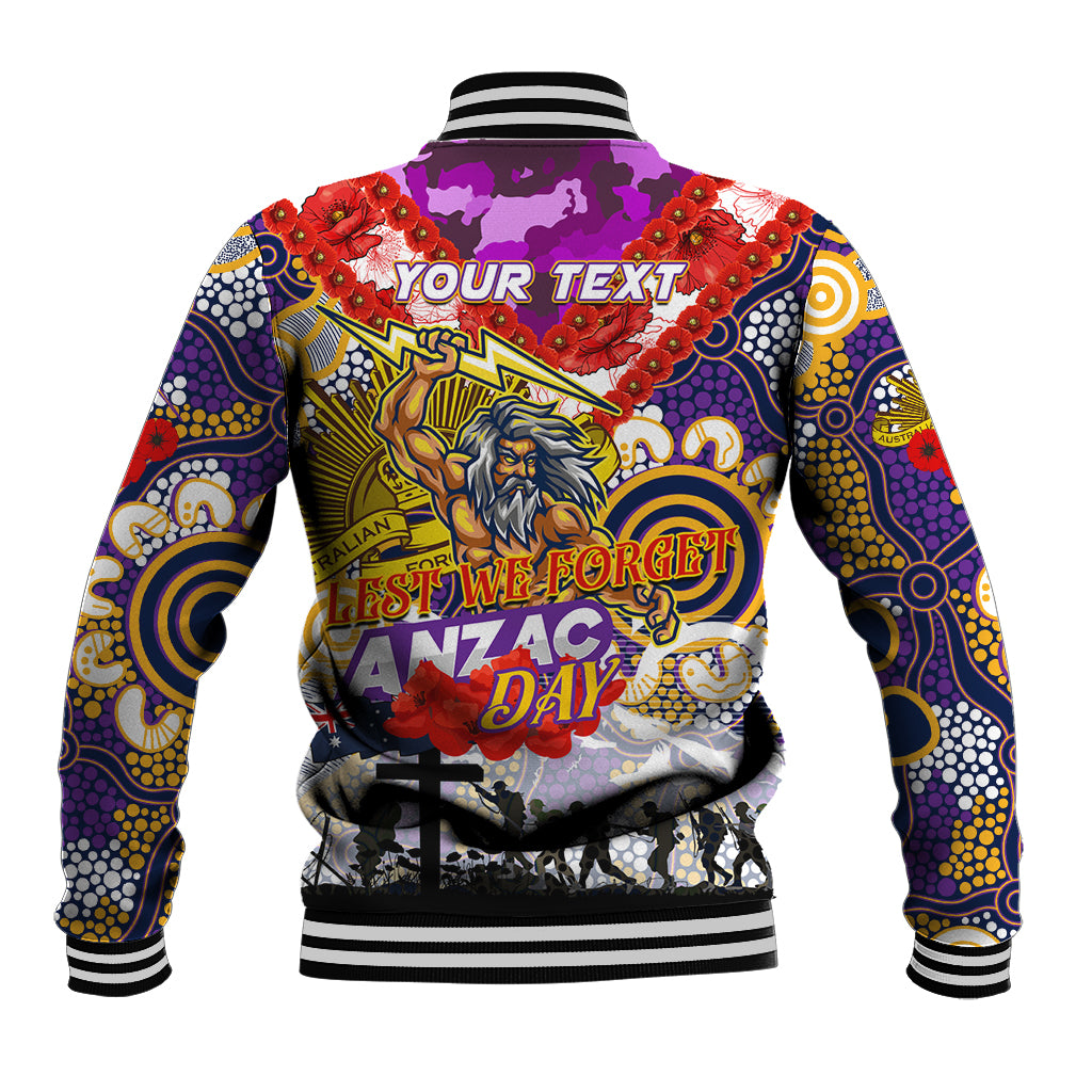 Personalised Storm ANZAC Day Baseball Jacket Aboriginal Rising Sun