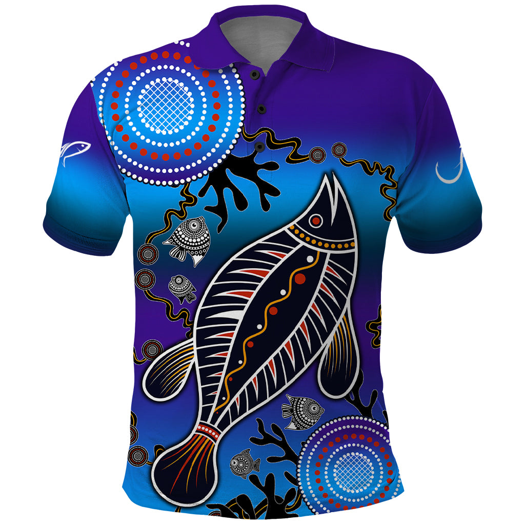 australia-fishing-polo-shirt-hooked-on-fishing-with-aboriginal-patterns