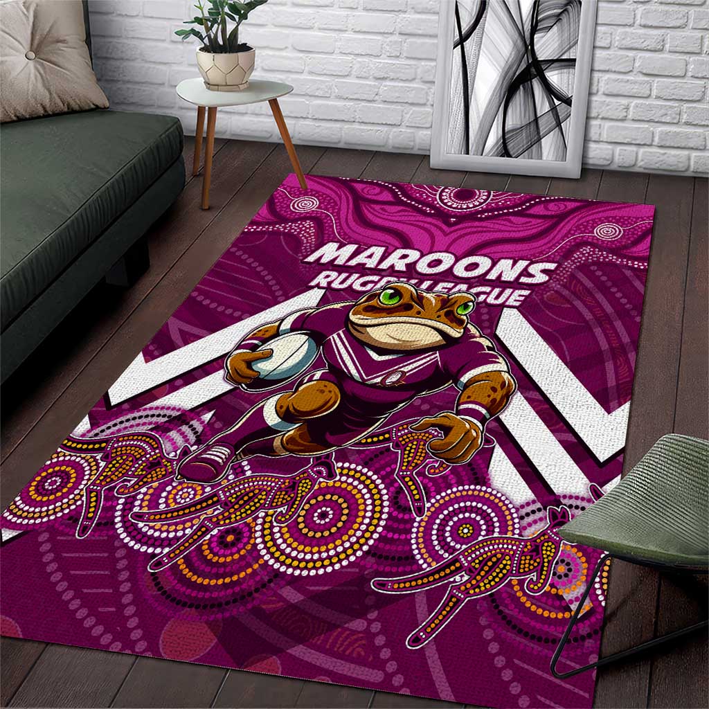 Custom Maroons Cane Toad Area Rug Queensland Rugby