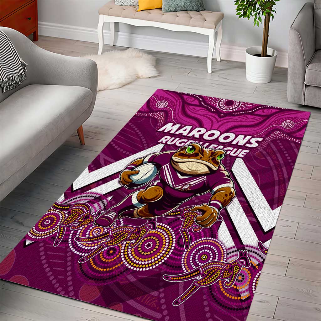 Custom Maroons Cane Toad Area Rug Queensland Rugby