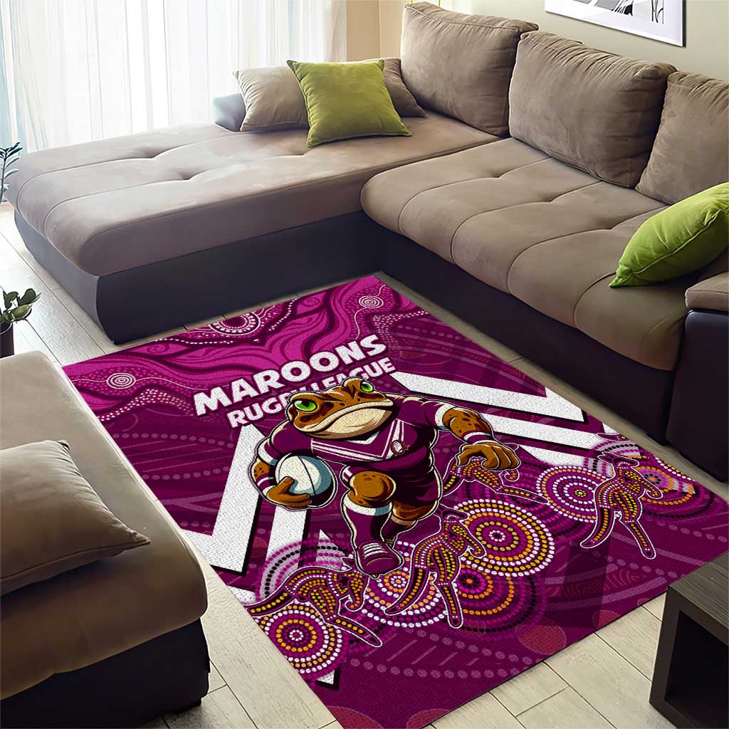 Custom Maroons Cane Toad Area Rug Queensland Rugby