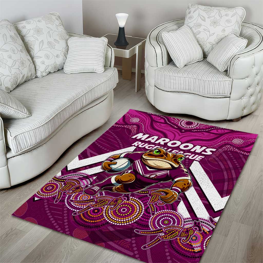 Custom Maroons Cane Toad Area Rug Queensland Rugby