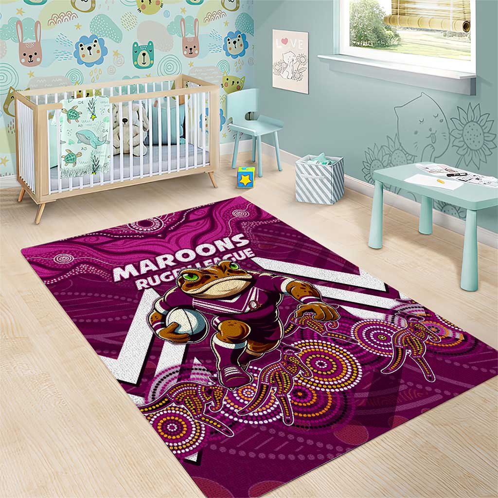 Custom Maroons Cane Toad Area Rug Queensland Rugby