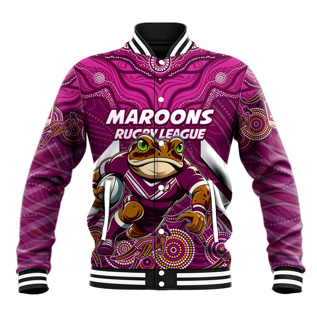 Custom Maroons Cane Toad Baseball Jacket Queensland Rugby