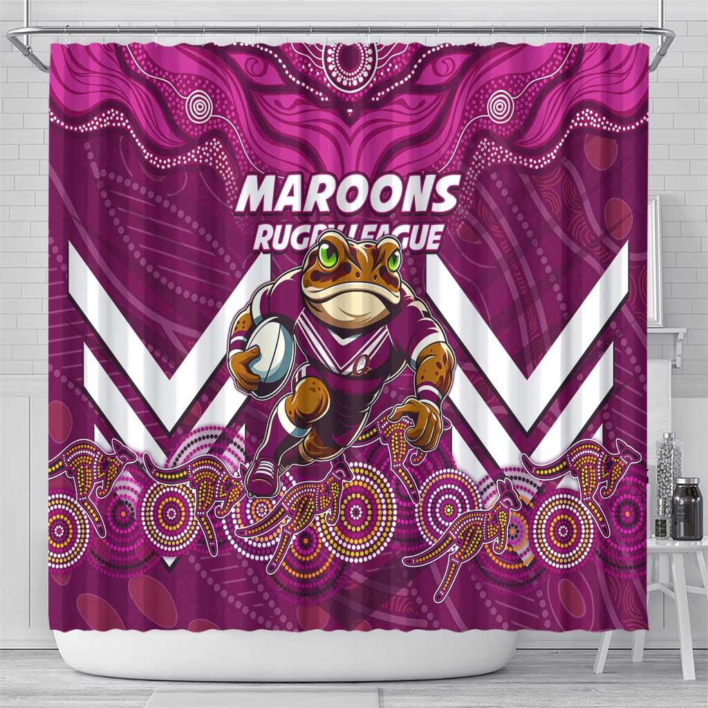 Custom Maroons Cane Toad Shower Curtain Queensland Rugby