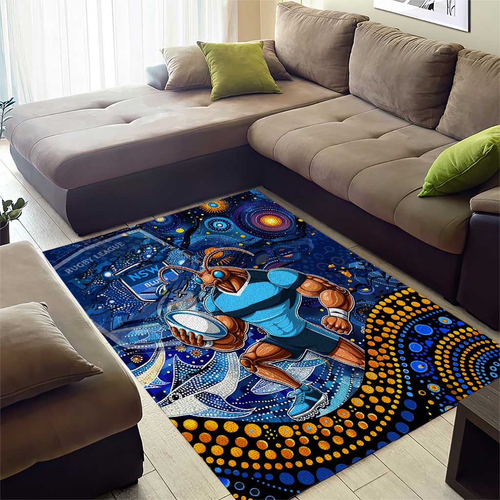 Mascot NSW Blues Rugby Area Rug Aboriginal Galaxy