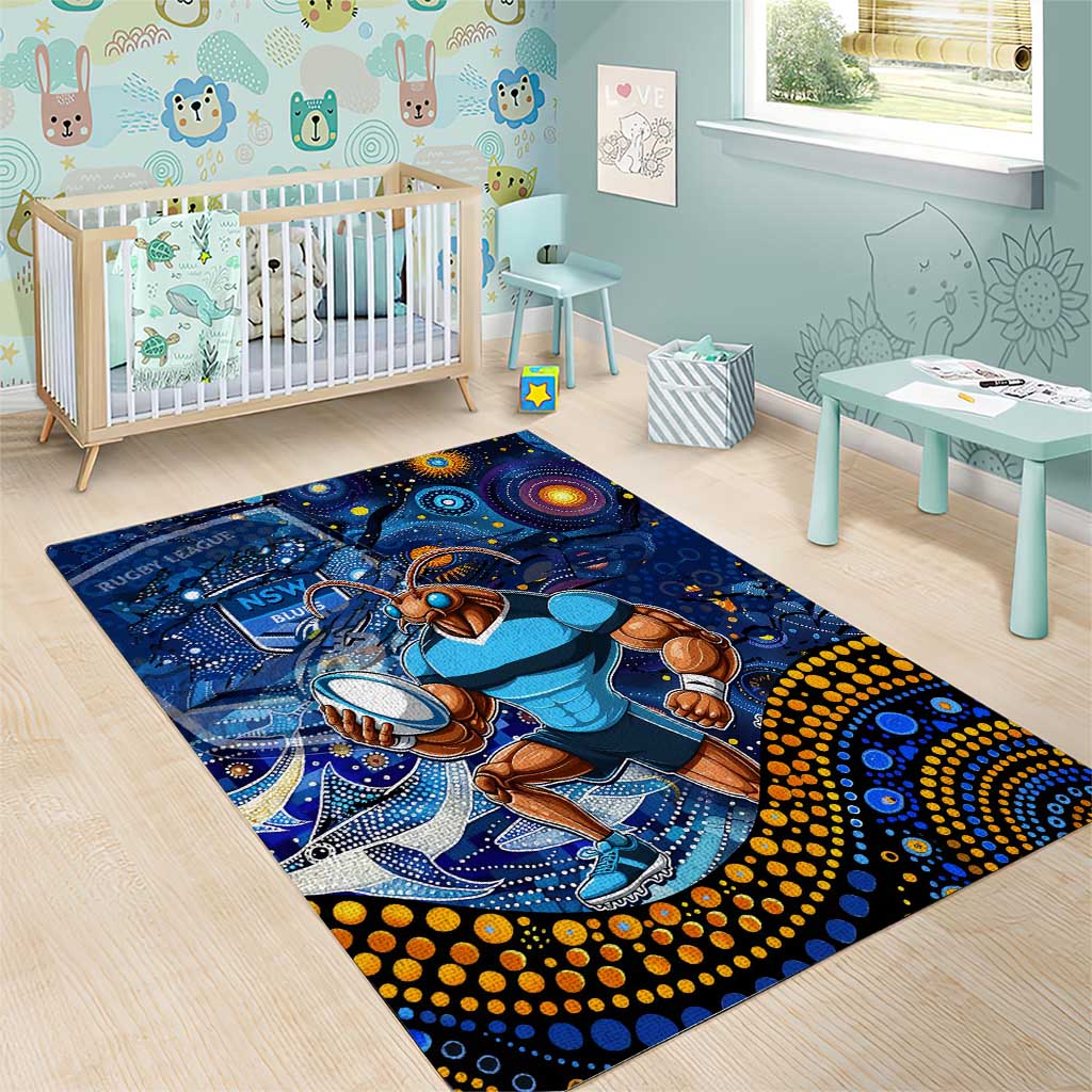 Mascot NSW Blues Rugby Area Rug Aboriginal Galaxy