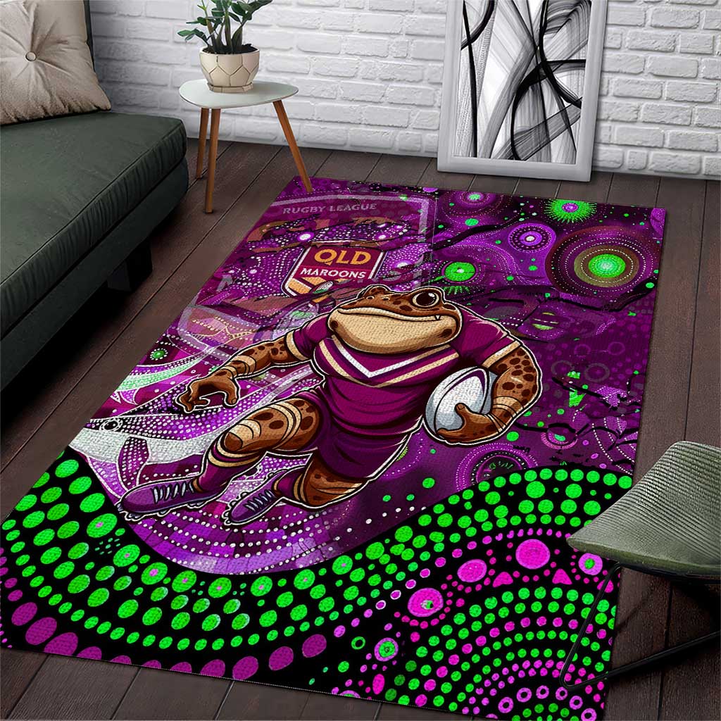 Mascot Queensland Maroons Rugby Area Rug Aboriginal Galaxy