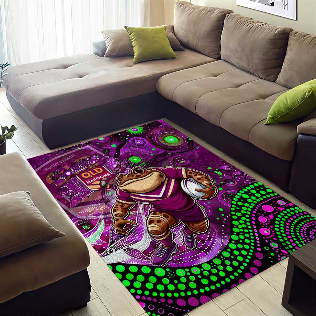 Mascot Queensland Maroons Rugby Area Rug Aboriginal Galaxy