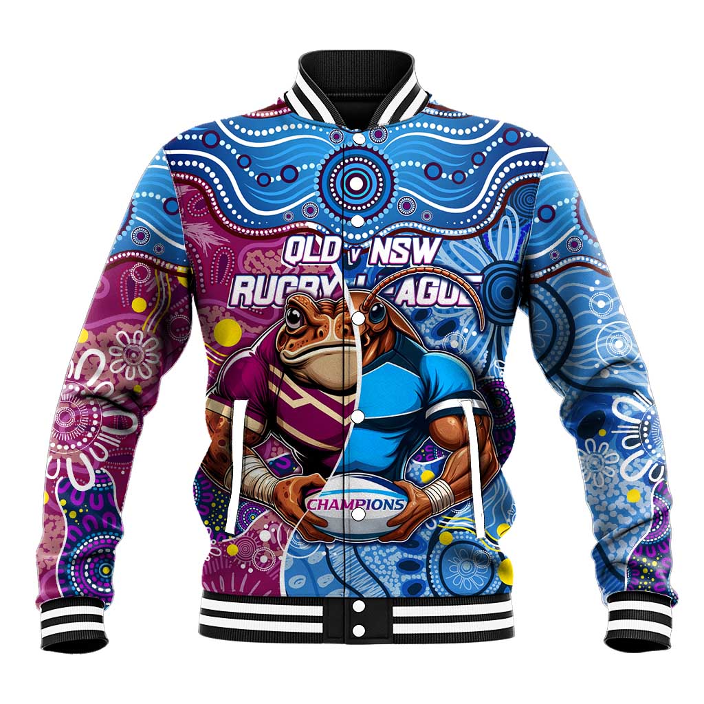 Custom Blues Cockroaches And Maroons Cane Toads Baseball Jacket State of Origin Aboriginal