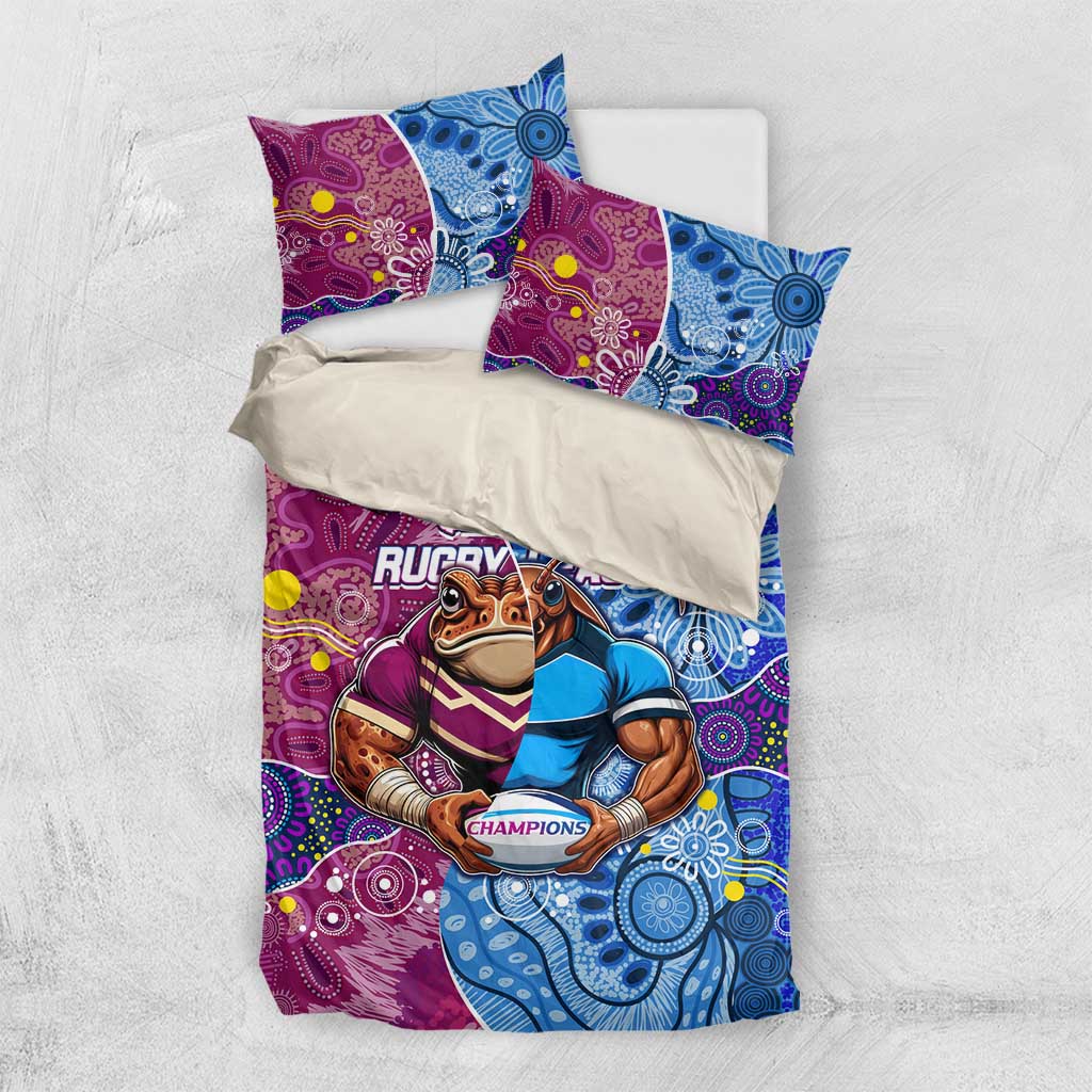 Blues Cockroaches And Maroons Cane Toads Bedding Set State of Origin Aboriginal