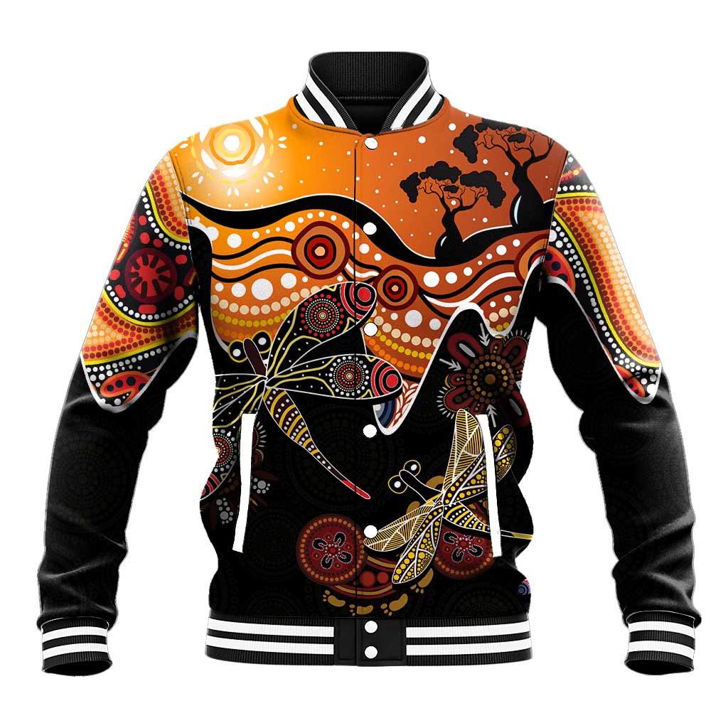 Dragonfly Aboriginal Australia Baseball Jacket Indigenous Art