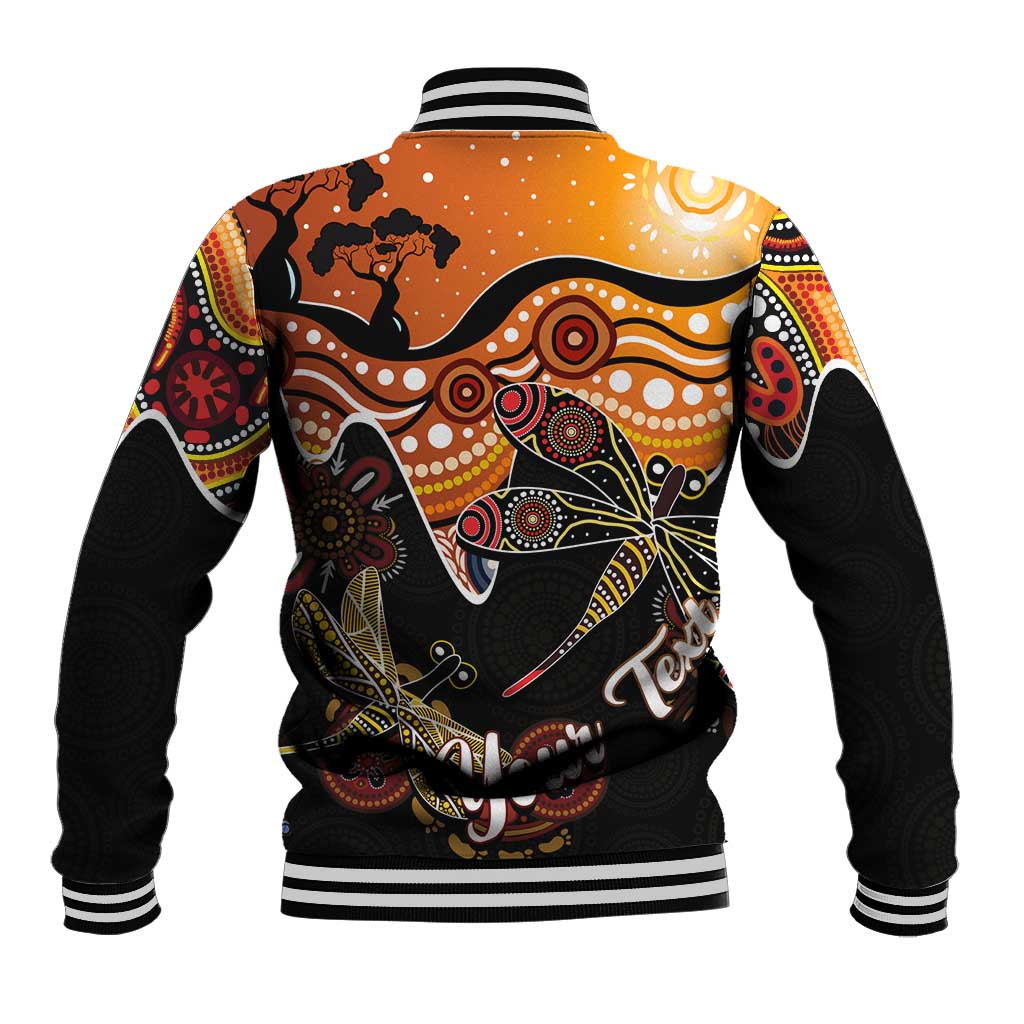 Dragonfly Aboriginal Australia Baseball Jacket Indigenous Art