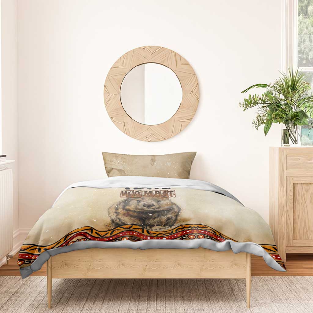 I Love Wombat Bedding Set Australian Aboriginal Art