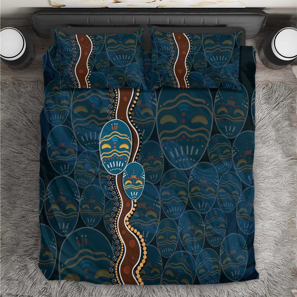 Aboriginal Masks Art Bedding Set Australian Indigenous