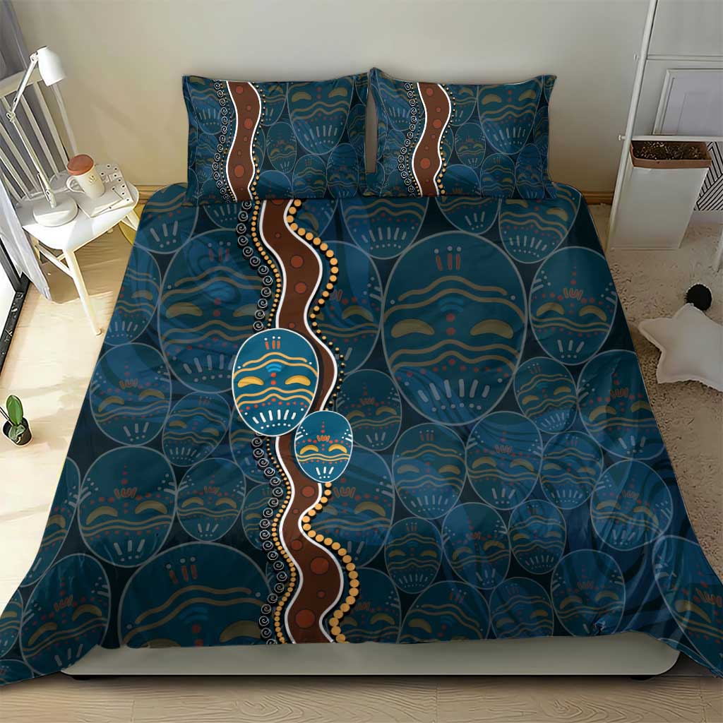 Aboriginal Masks Art Bedding Set Australian Indigenous