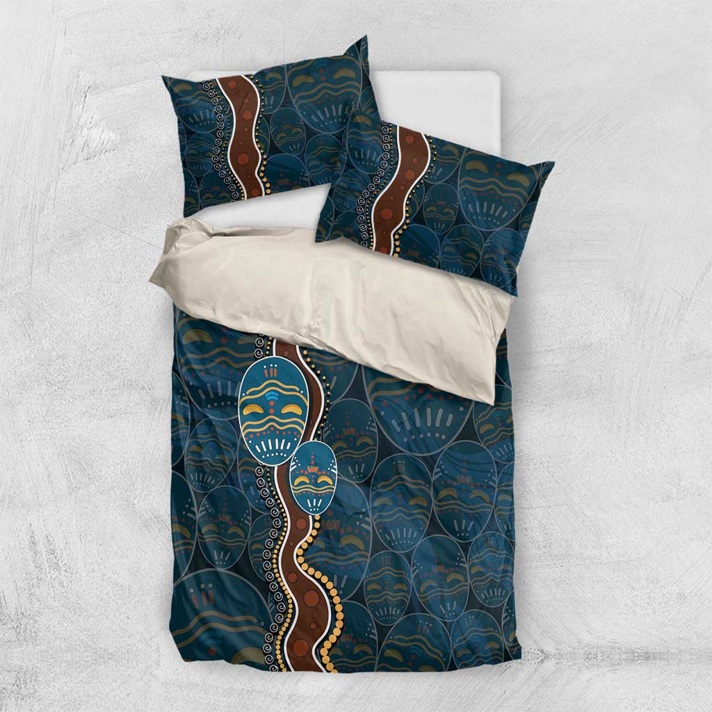 Aboriginal Masks Art Bedding Set Australian Indigenous