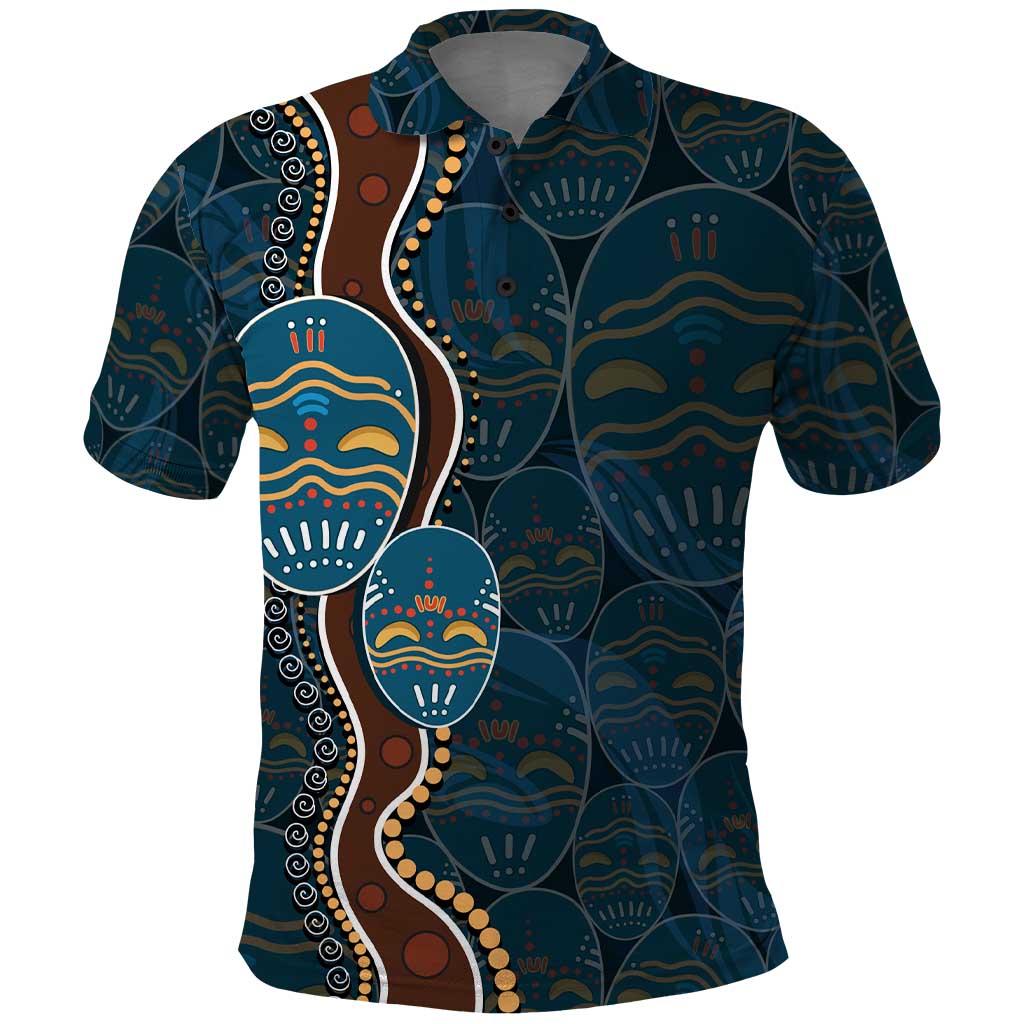 Aboriginal Masks Art Polo Shirt Australian Indigenous