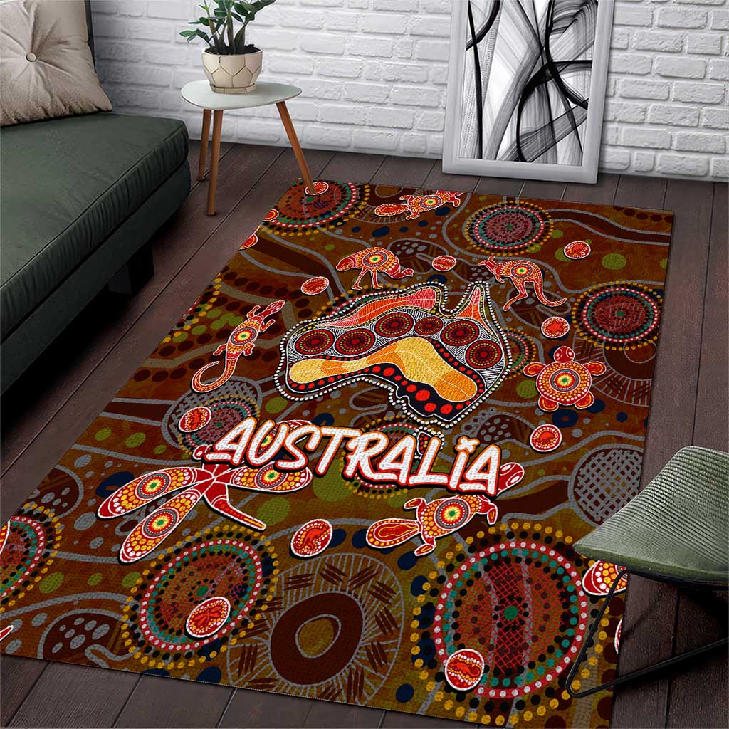 Animal Australia Aboriginal Art Area Rug