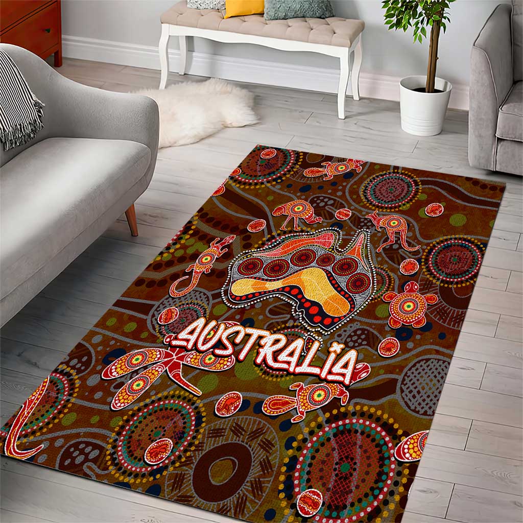 Animal Australia Aboriginal Art Area Rug