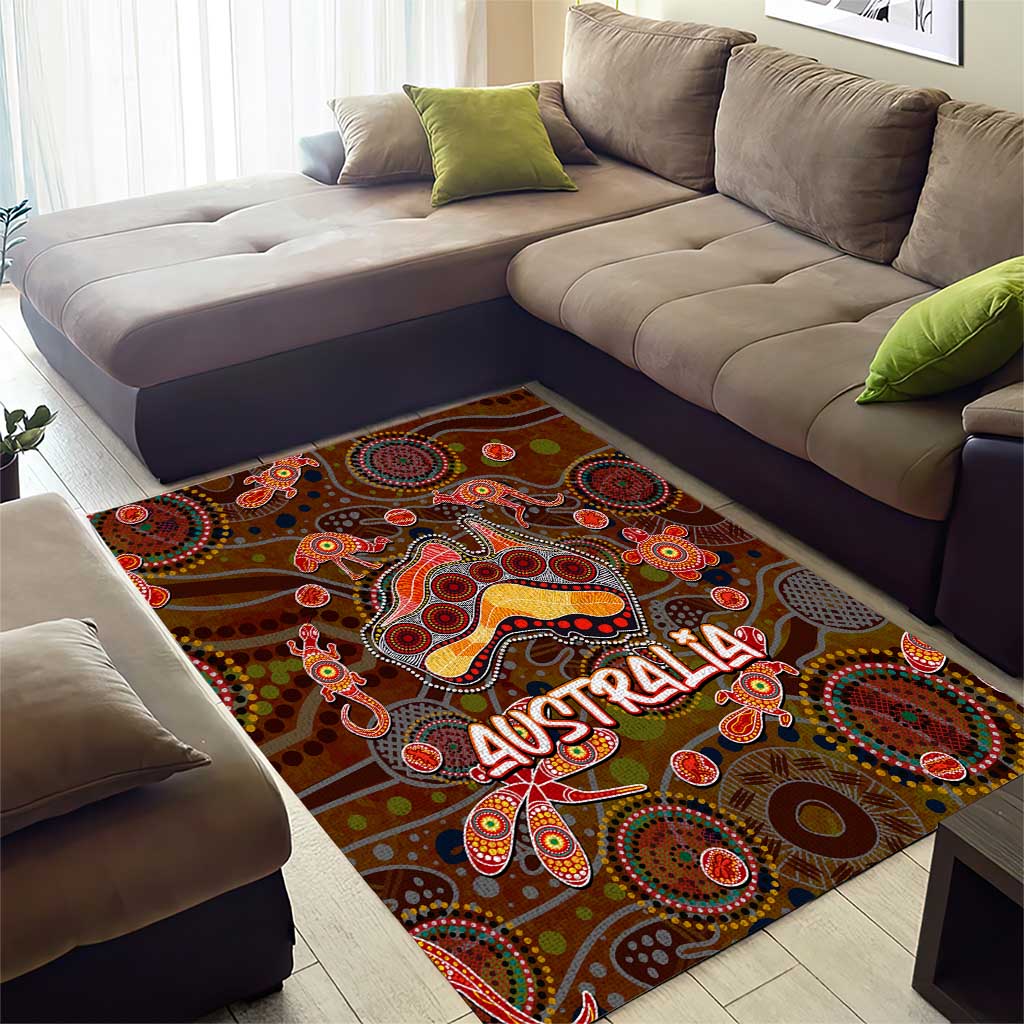 Animal Australia Aboriginal Art Area Rug