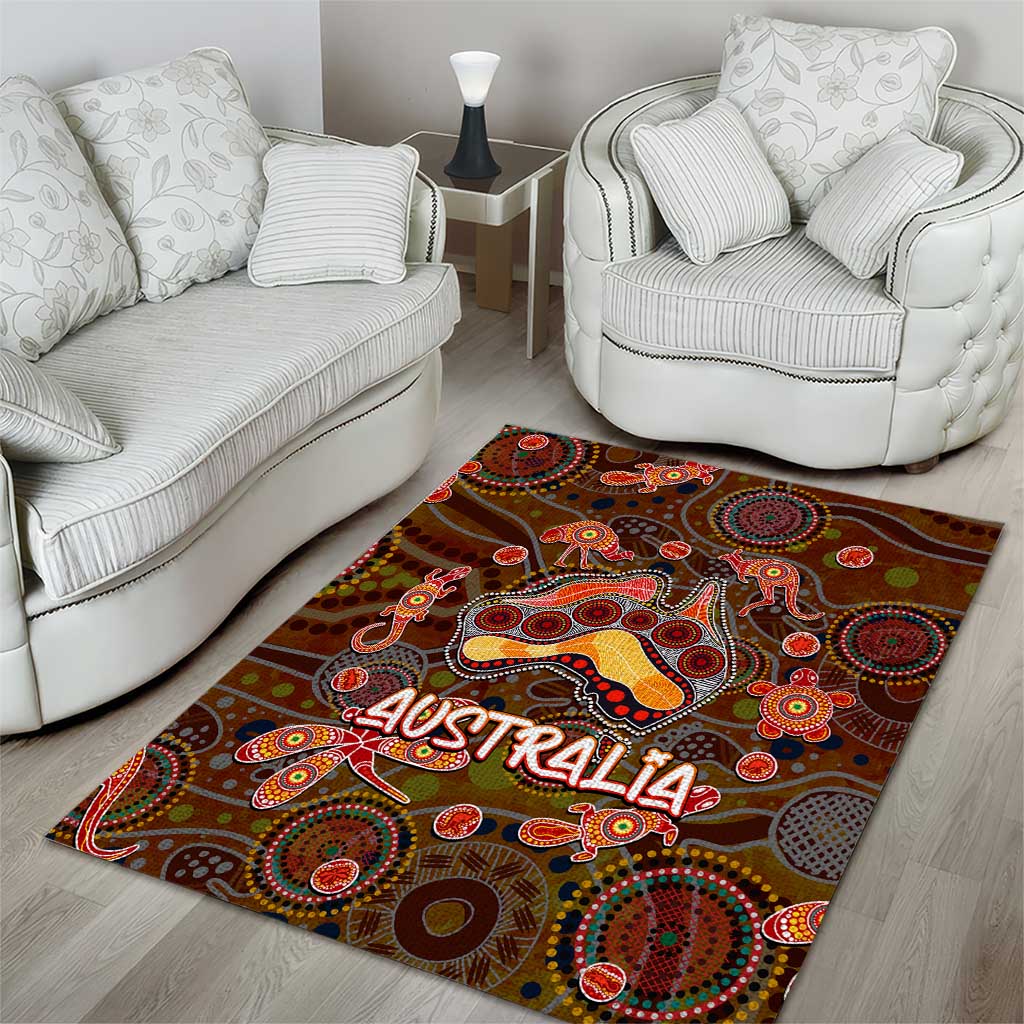 Animal Australia Aboriginal Art Area Rug