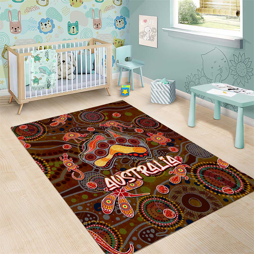 Animal Australia Aboriginal Art Area Rug