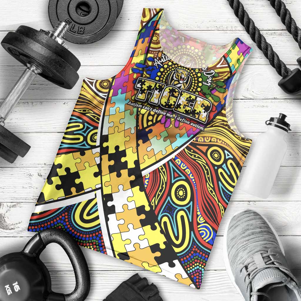 Autism Awareness Australia Richmond Tiger Men Tank Top Aboriginal Indigenous Art