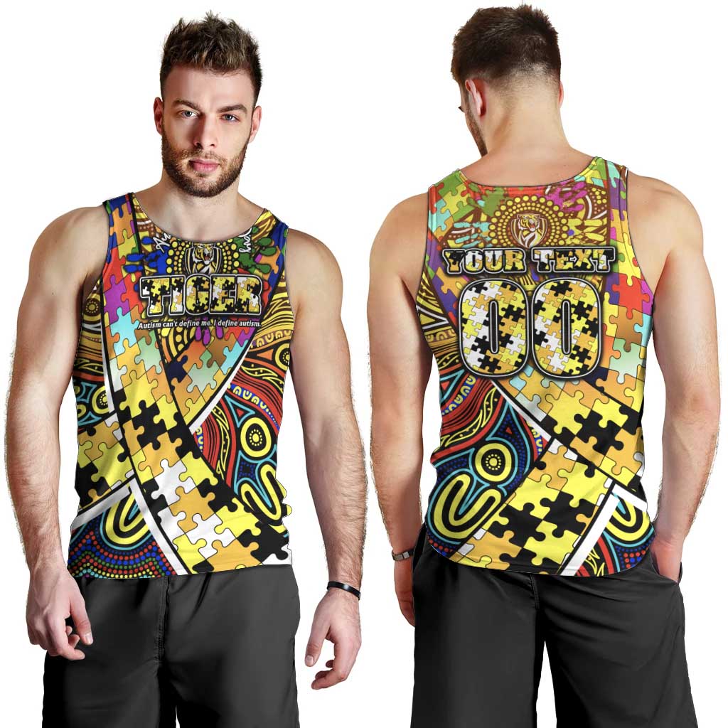 Autism Awareness Australia Richmond Tiger Men Tank Top Aboriginal Indigenous Art