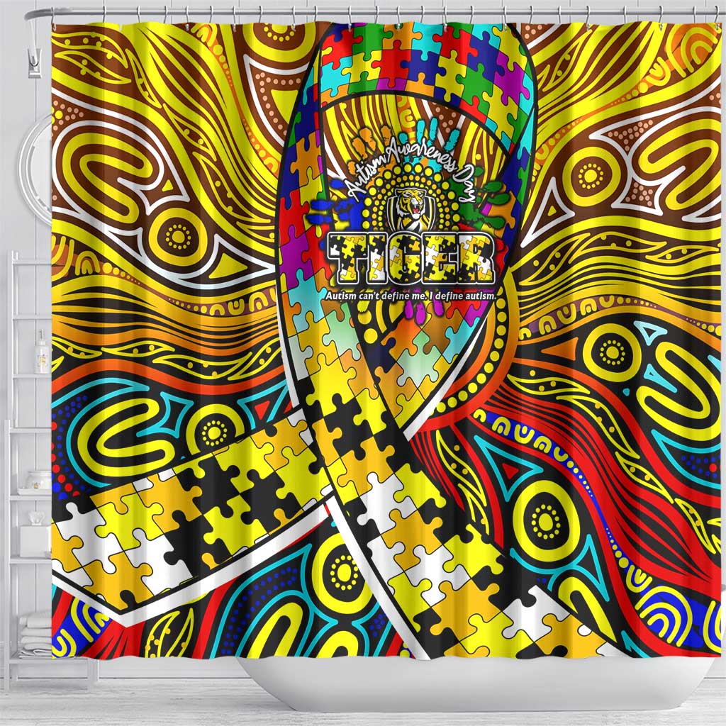Autism Awareness Australia Richmond Tiger Shower Curtain Aboriginal Indigenous Art