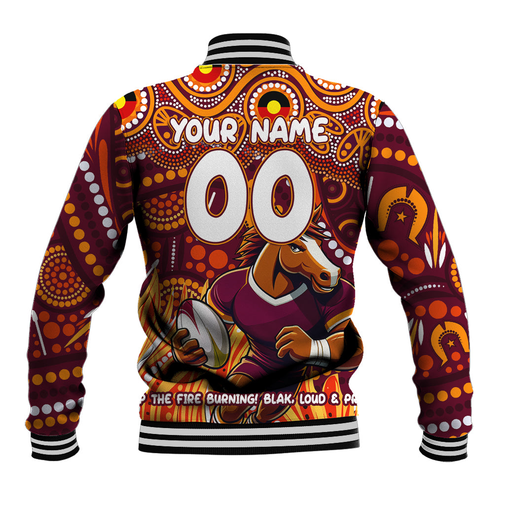 Custom Australia NAIDOC Week 2024 Baseball Jacket Brisbane Broncos Mascot Keep The Fire Burning