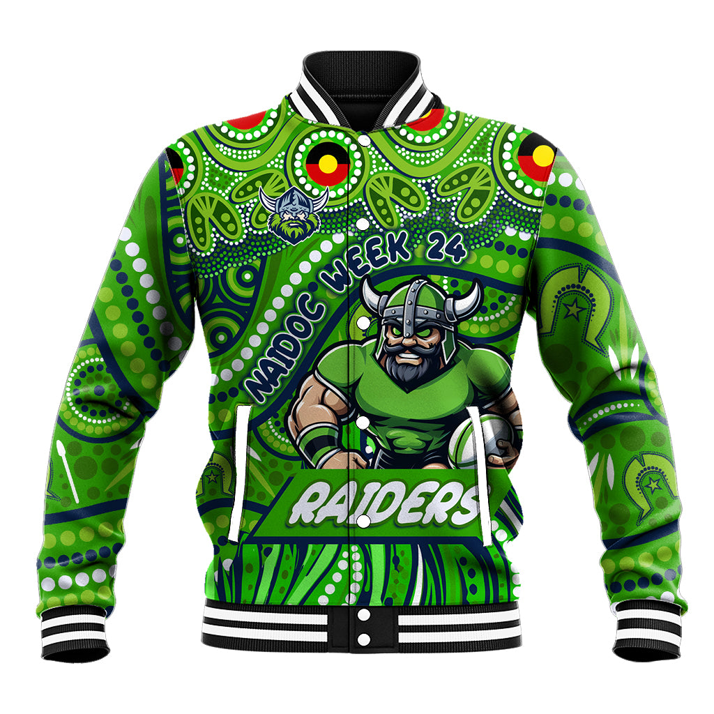 Custom Australia NAIDOC Week 2024 Baseball Jacket Canberra Raiders Mascot Keep The Fire Burning