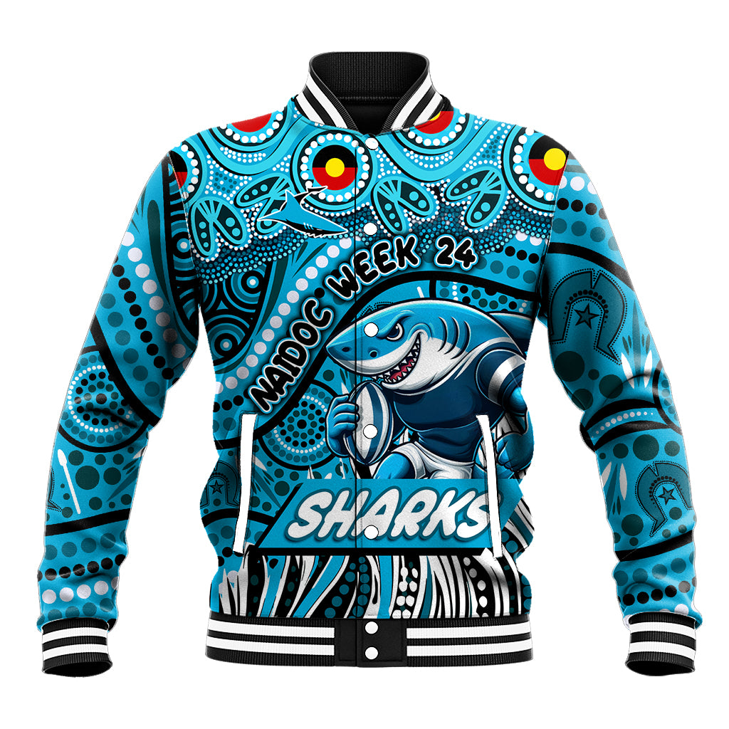 Custom Australia NAIDOC Week 2024 Baseball Jacket Sharks Mascot Keep The Fire Burning