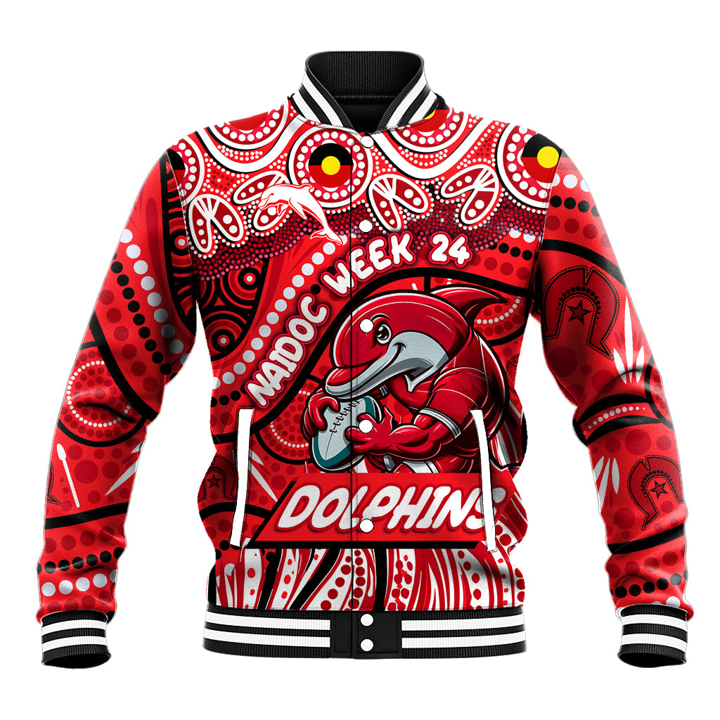 Custom Australia NAIDOC Week 2024 Baseball Jacket Dolphins Mascot Keep The Fire Burning