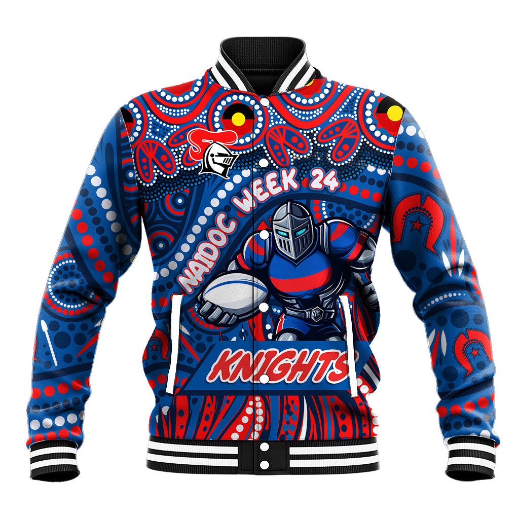 Custom Australia NAIDOC Week 2024 Baseball Jacket Newcastle Knights Mascot Keep The Fire Burning