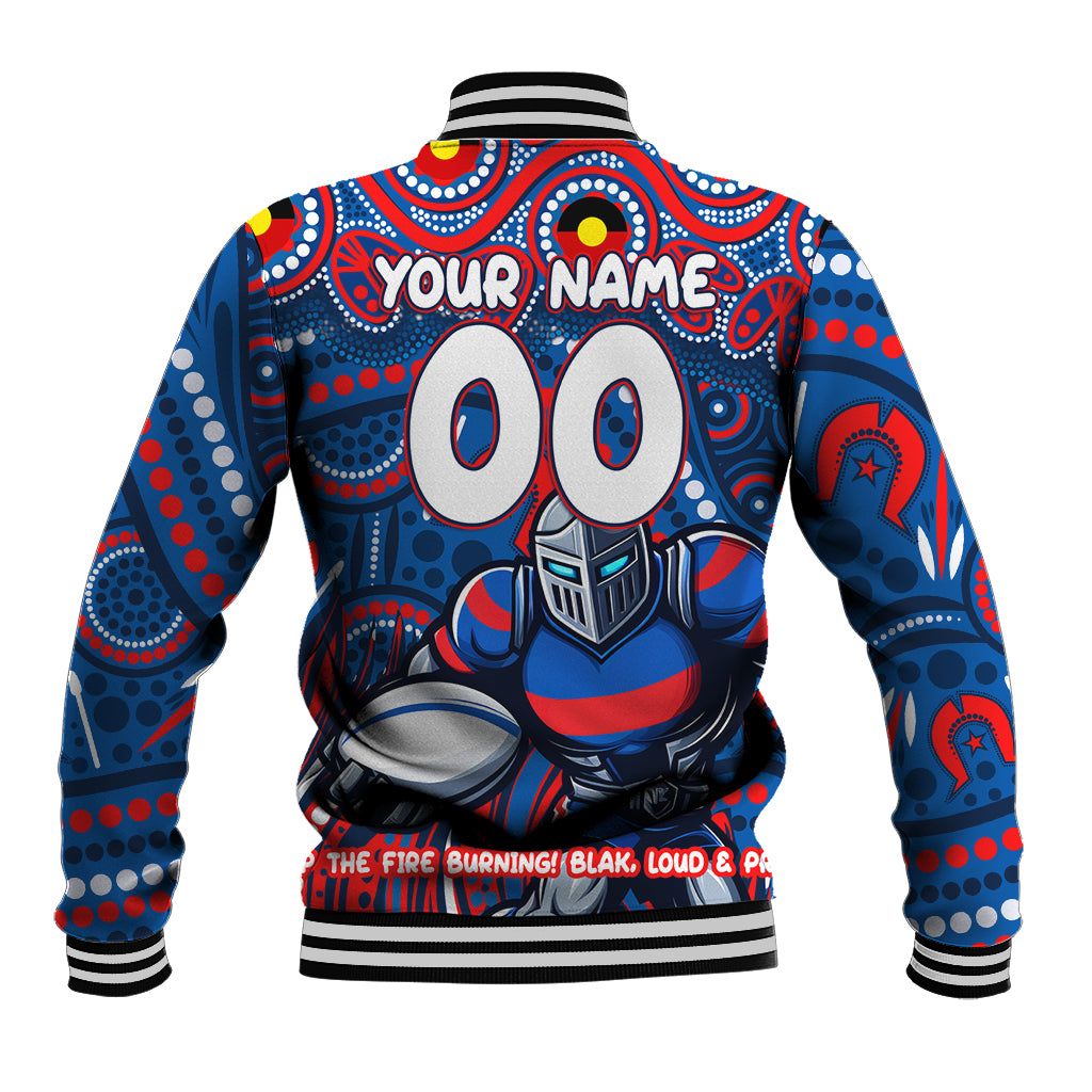 Custom Australia NAIDOC Week 2024 Baseball Jacket Newcastle Knights Mascot Keep The Fire Burning